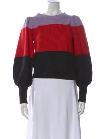 Pre-owned A.l.c Colorblock Pattern Crew Neck Sweater In Black