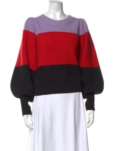 Pre-owned A.l.c Colorblock Pattern Crew Neck Sweater In Black