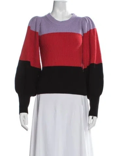 Pre-owned A.l.c Colorblock Pattern Crew Neck Sweater In Black
