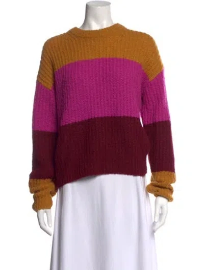 Pre-owned A.l.c Colorblock Pattern Crew Neck Sweater In Multicolor