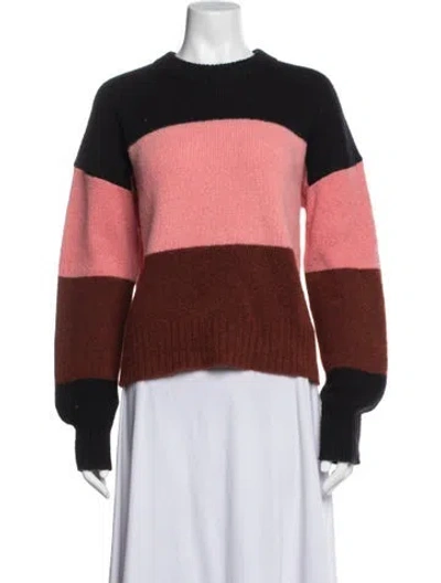 Pre-owned A.l.c Colorblock Pattern Crew Neck Sweater In Multicolor