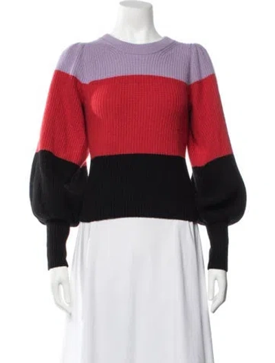 Pre-owned A.l.c Colorblock Pattern Crew Neck Sweater In Red