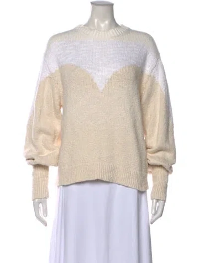 Pre-owned A.l.c Colorblock Pattern Crew Neck Sweater In White