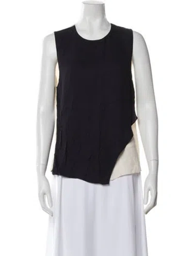 Pre-owned A.l.c Colorblock Pattern Crew Neck Top In Black