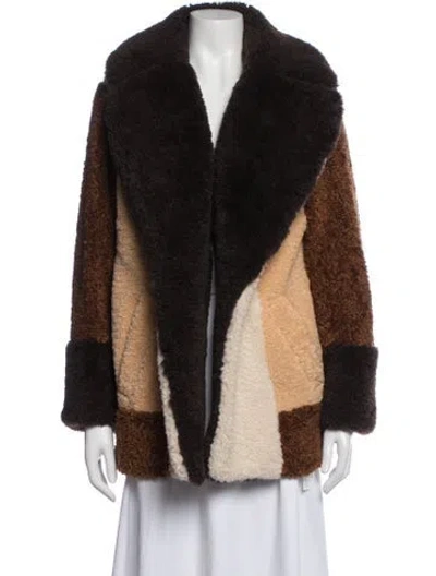 Pre-owned A.l.c Colorblock Pattern Jacket In Brown/neutrals
