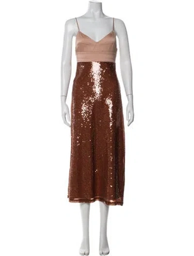 Pre-owned A.l.c Colorblock Pattern Midi Length Dress In Neutral