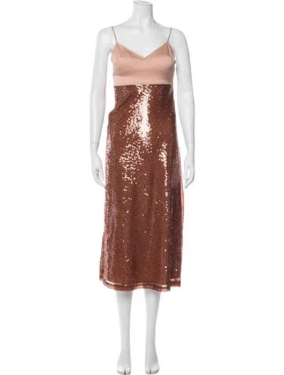 Pre-owned A.l.c Colorblock Pattern Midi Length Dress In Neutral