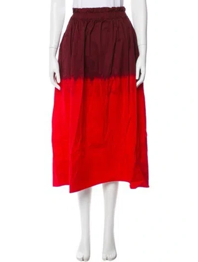 Pre-owned A.l.c Colorblock Pattern Midi Length Skirt In Multi