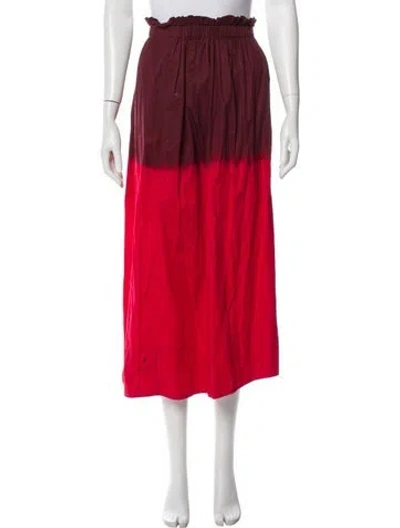 Pre-owned A.l.c Colorblock Pattern Midi Length Skirt In Red