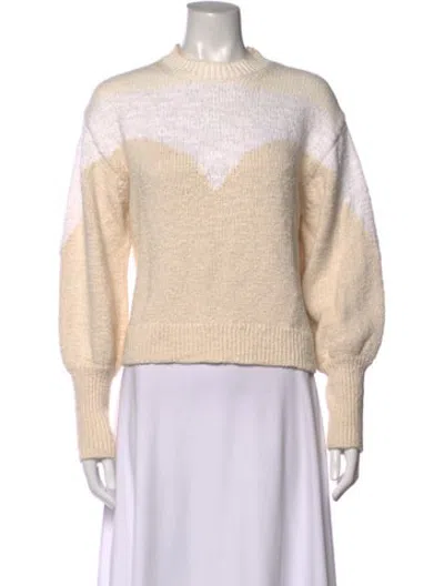 Pre-owned A.l.c Colorblock Pattern Mock Neck Sweater In Neutrals