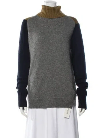 Pre-owned A.l.c Colorblock Pattern Turtleneck Sweater In Gray