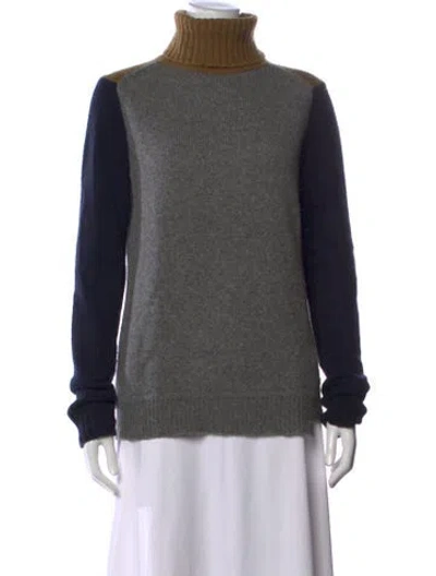 Pre-owned A.l.c Colorblock Pattern Turtleneck Sweater In Grey