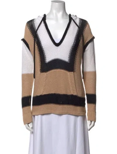 Pre-owned A.l.c Colorblock Pattern V-neck Sweater In Neutrals