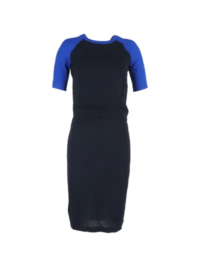 Pre-owned A.l.c Colour-block Midi Dress In Black