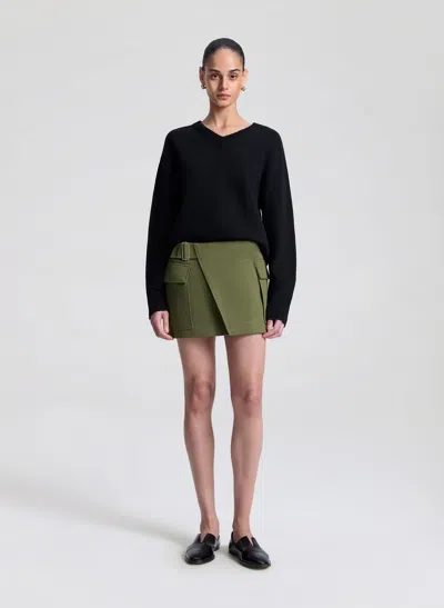 A.l.c . Conan Cotton Twill Miniskirt In Green