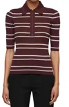 A.l.c . Cooper Stripe Knit Polo In Multi
