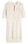 A.l.c Corinne Open Stitch Sweater Dress In Bone/ Cream