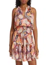 A.L.C COURTNEY FLORAL SILK MINIDRESS IN MIDNIGHT ROSE MULTI