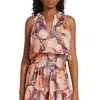 A.l.c Courtney Printed V-neck Mini Dress In Midnight Rose Multi