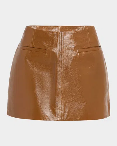 A.l.c Cowan Leather Mini Skirt In Multi