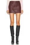 A.l.c Cowan Leather Mini Skirt In Umber