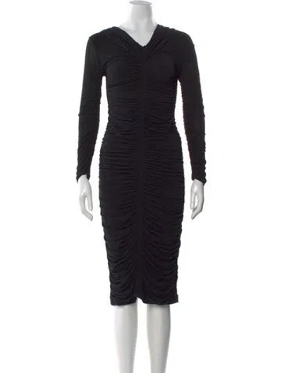 Pre-owned A.l.c Cowl Neck Knee-length Dress In Black