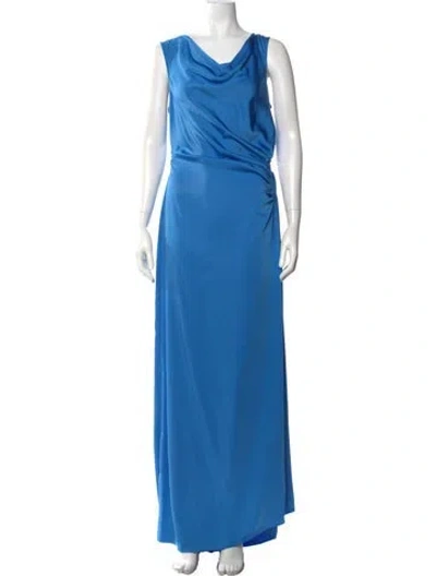 Pre-owned A.l.c Cowl Neck Long Dress In Blue