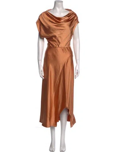 Pre-owned A.l.c Cowl Neck Long Dress In Brown