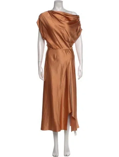 Pre-owned A.l.c Cowl Neck Long Dress In Brown