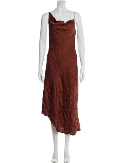 Pre-owned A.l.c Cowl Neck Long Dress In Brown