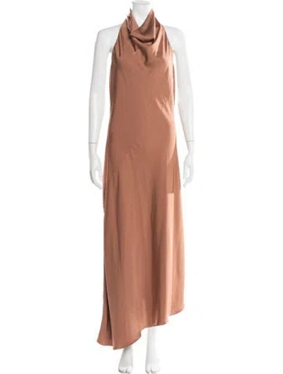 Pre-owned A.l.c Cowl Neck Long Dress In Brown