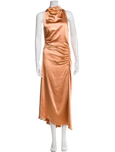Pre-owned A.l.c Cowl Neck Long Dress In Orange