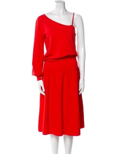 Pre-owned A.l.c Cowl Neck Long Dress In Red