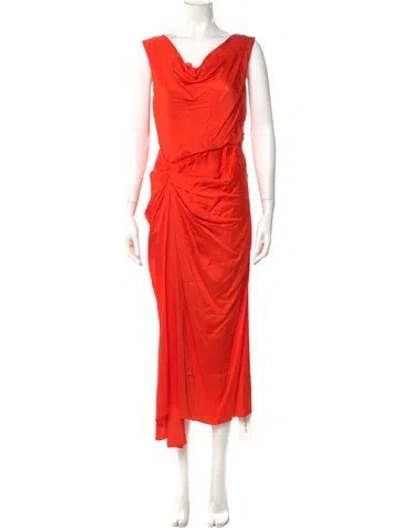 Pre-owned A.l.c Cowl Neck Long Dress W/ Tags In Orange