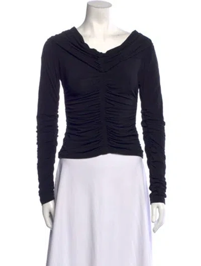 Pre-owned A.l.c Cowl Neck Long Sleeve Blouse In Black