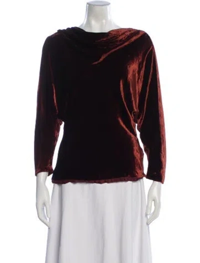 Pre-owned A.l.c Cowl Neck Long Sleeve Blouse In Purple