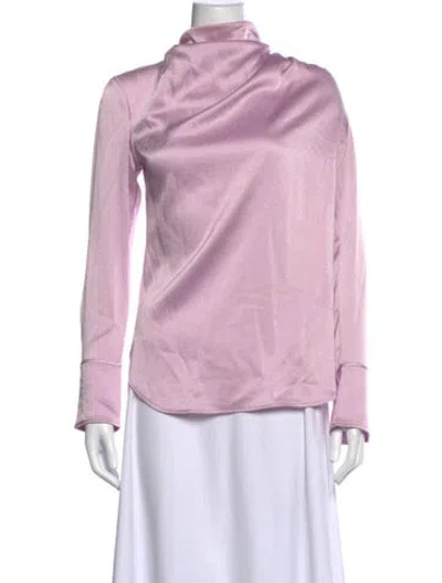Pre-owned A.l.c Cowl Neck Long Sleeve Top In Purple