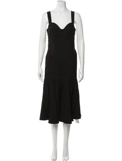 Pre-owned A.l.c Cowl Neck Midi Length Dress In Black