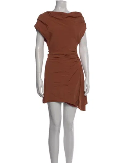 Pre-owned A.l.c Cowl Neck Mini Dress In Orange