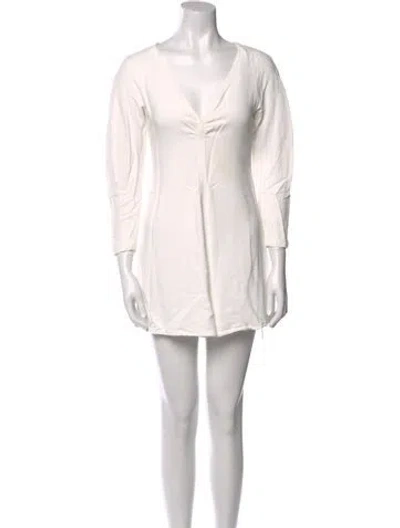 Pre-owned A.l.c Cowl Neck Mini Dress In White