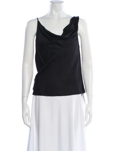 Pre-owned A.l.c Cowl Neck Sleeveless Blouse In Black