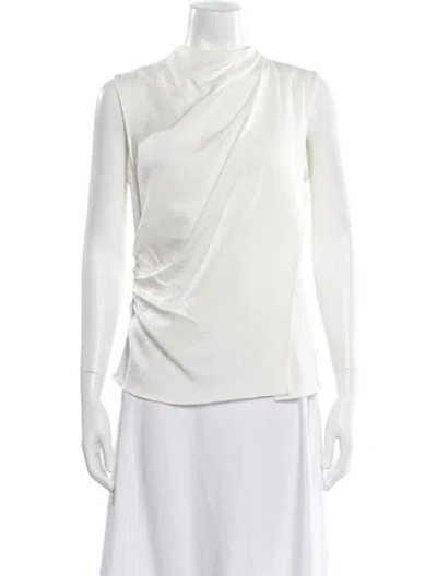 Pre-owned A.l.c Cowl Neck Sleeveless Blouse In White