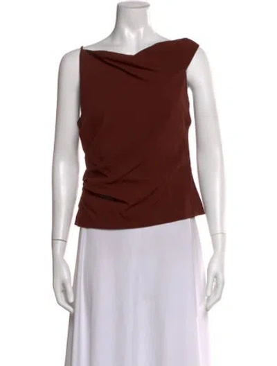 Pre-owned A.l.c Cowl Neck Sleeveless Top In Brown