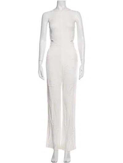 Pre-owned A.l.c Crew Neck Jumpsuit In White