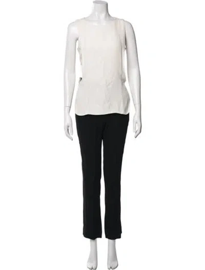 Pre-owned A.l.c Crew Neck Jumpsuit In White