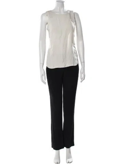 Pre-owned A.l.c Crew Neck Jumpsuit In White