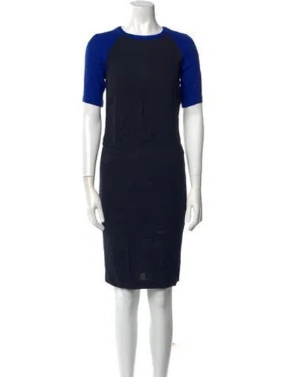 Pre-owned A.l.c Crew Neck Knee-length Dress In Blue