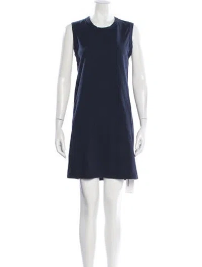 Pre-owned A.l.c Crew Neck Knee-length Dress In Blue