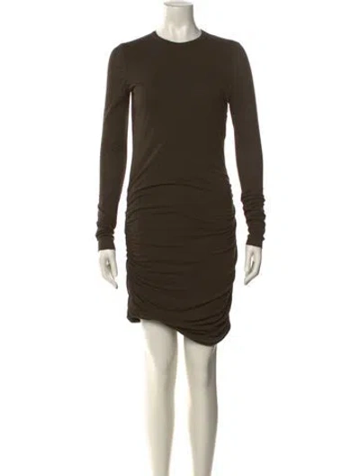 Pre-owned A.l.c Crew Neck Knee-length Dress In Brown