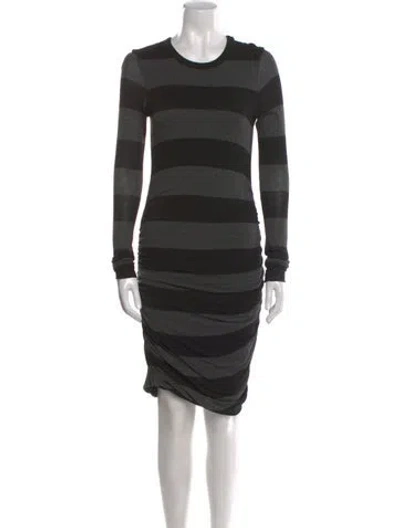 Pre-owned A.l.c Crew Neck Knee-length Dress In Multi